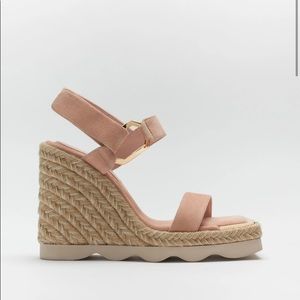 NWT Good American espadrille wedge sandal